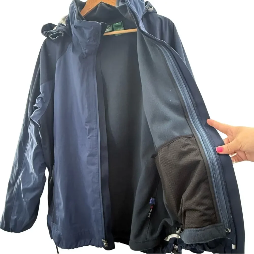 L. L. Bean Men’s 3-in-1 Windbloc Polartec Outdoor Hiking Jacket Blue Size Large